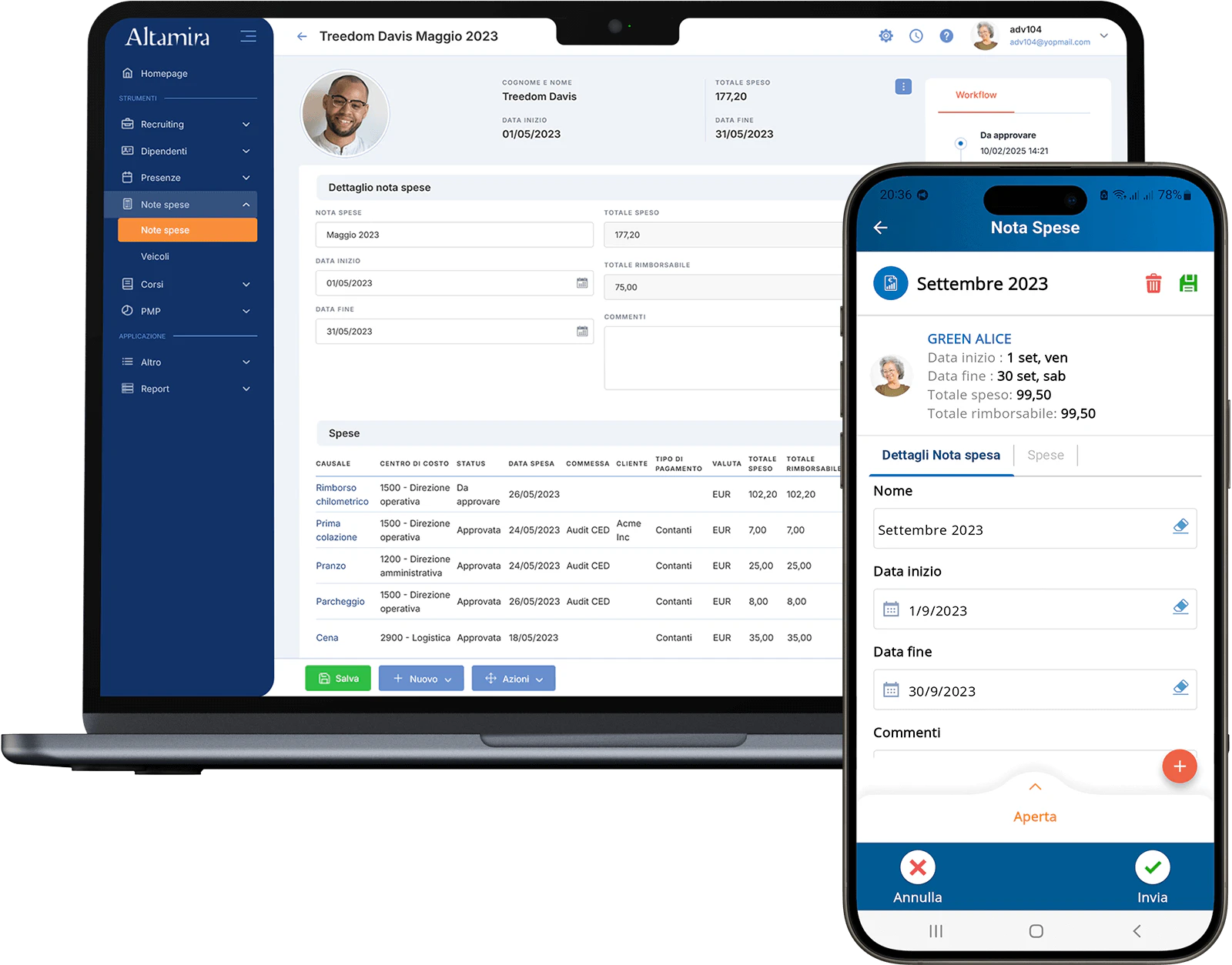 screenshot of Altamira Expense